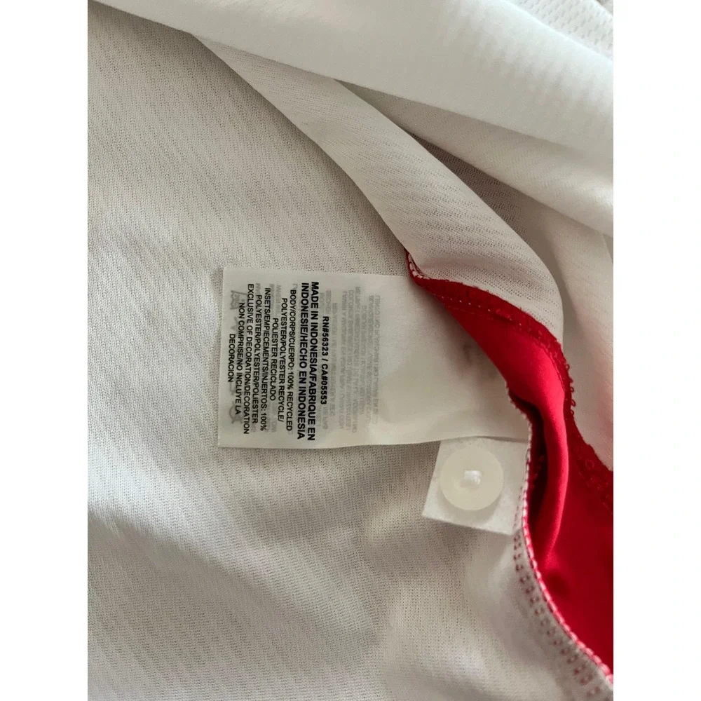 Nike Team Training White Red Dri-fit Short Sleeve Polo Shirt‎ Sz 4XL $60